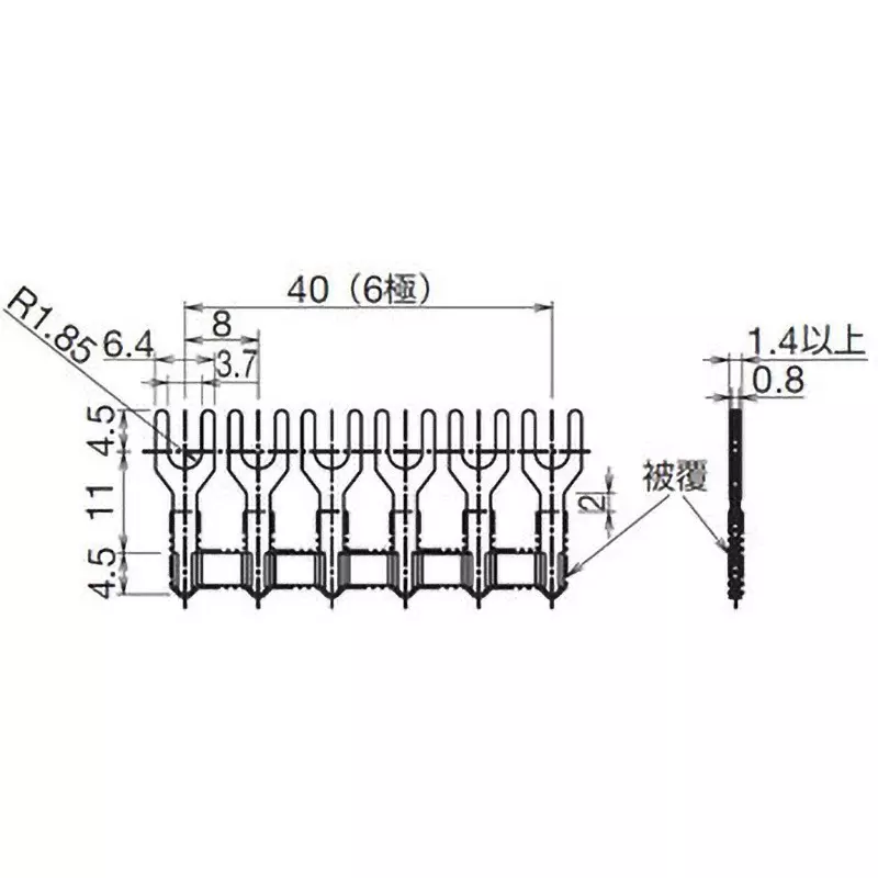 IDEC Barrier Strip Terminal Block Fork Type 6P 8 Mm, Bnj26Fwpn10 (Pack of 10 Pcs)