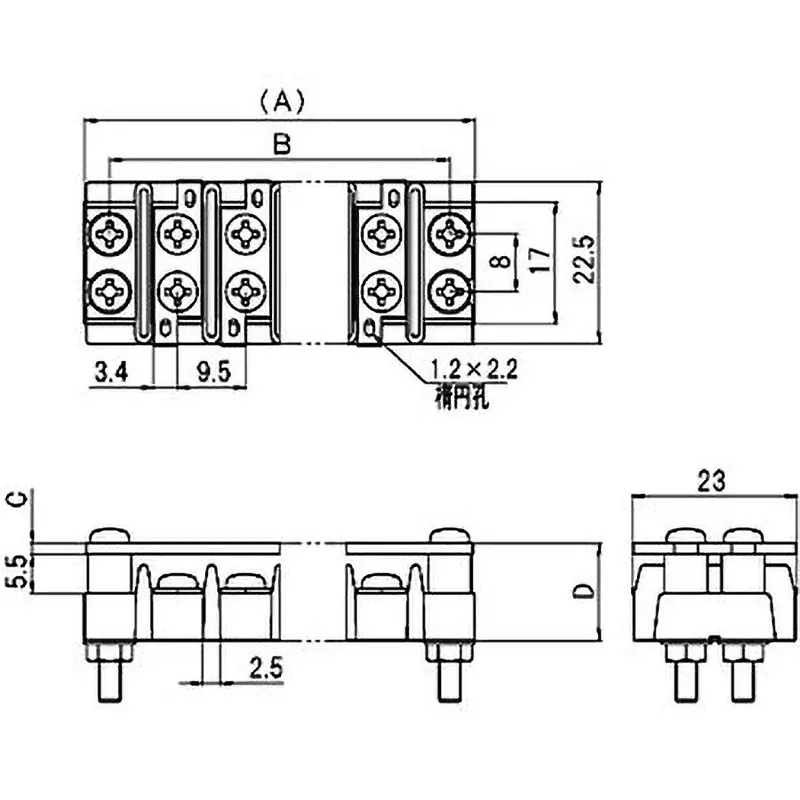 sato-parts-terminal-block-2-row-type-ml-3391-with-cover-and-mounting-parts-ml-3391-c-4p