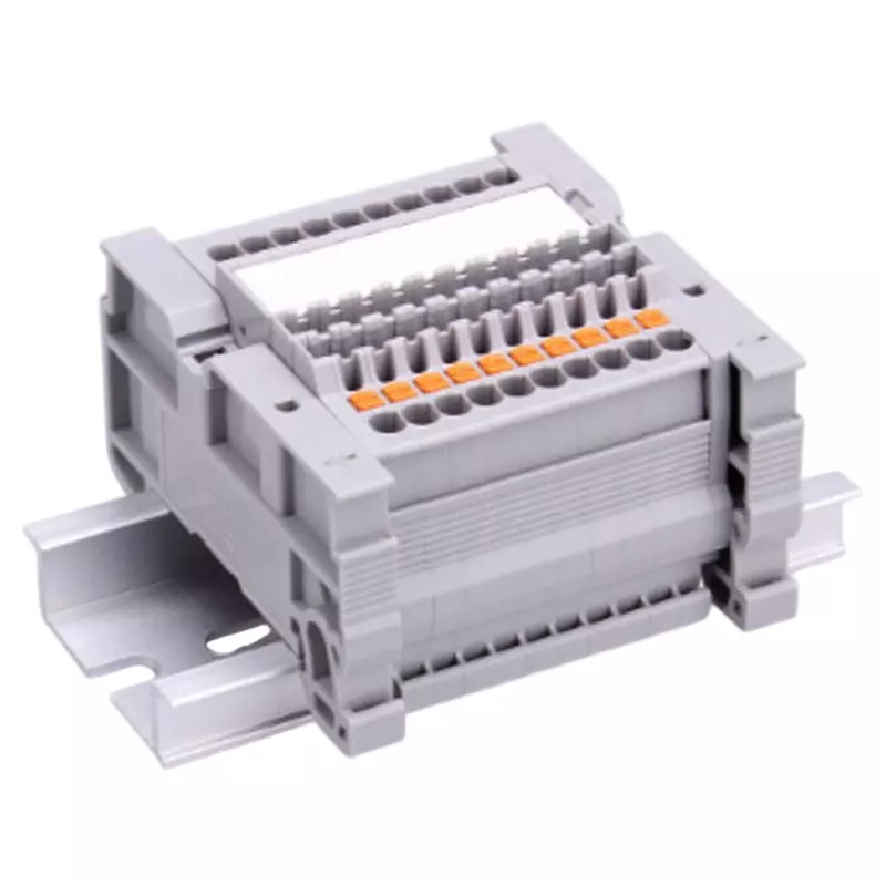 Toyo Giken Assembly Terminal Block Spring Lock 3.5 mm Spacing 1 Stage 162 Pole 10 to 11 mm Wire Stripping Length, VTXL-1.5/2-162P