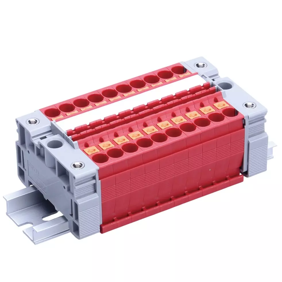 Toyo Giken Assembly Terminal Block Spring Lock 8.2 mm Spacing 1 Stage 22 Pole 12 to 13 mm Wire Stripping Length, VTXL-6/2R-22P