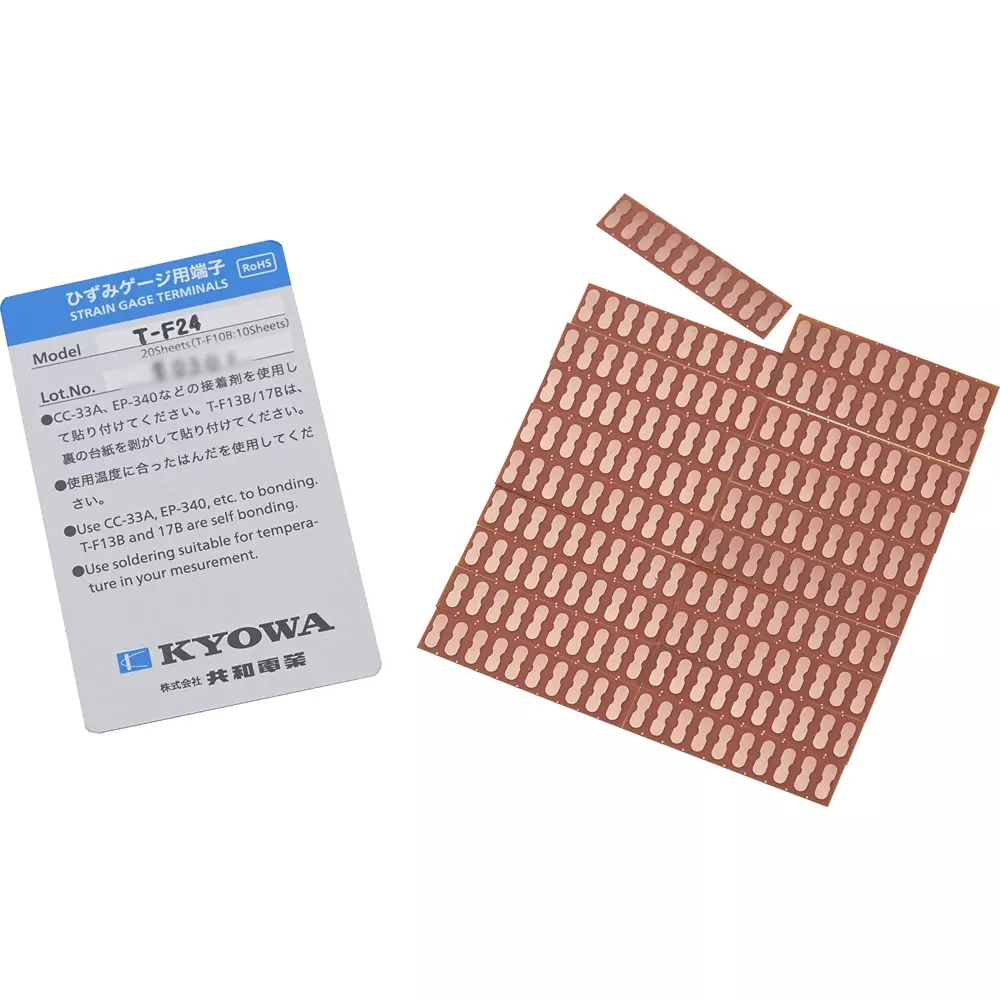Kyowa Strain Gauge Terminal 2-wire type -196 to 120℃ Operating Temperature Range Polyimide Material, T-F24 (Pack of 20)