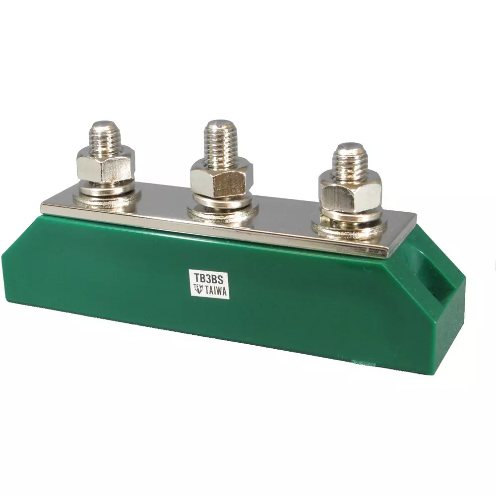 Taiwa Electric Industry Terminal Block 300 Amp Rated Current Green, TB3BS-G