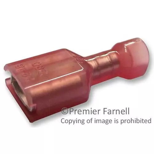 MULTICOMP PRO Quick Disconnect Crimp Terminals CRIMP TERMINAL, FEMALE, RED, PK 100, FDFNY1-250A (Pack of 100)