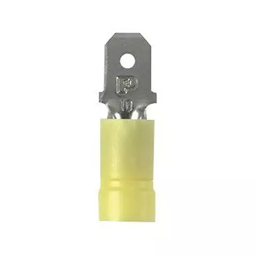 PANDUIT Quick Disconnect Crimp Terminals MALE DISCONNECT, 6.35MM, 12-10AWG, YEL, DV10-250M-L