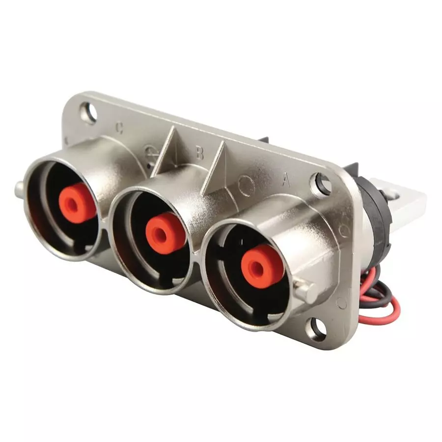 AMPHENOL INDUSTRIAL CONNECTOR, RECTNGLR, RCPT, 3POS, PANEL, PL083X-301-10D10