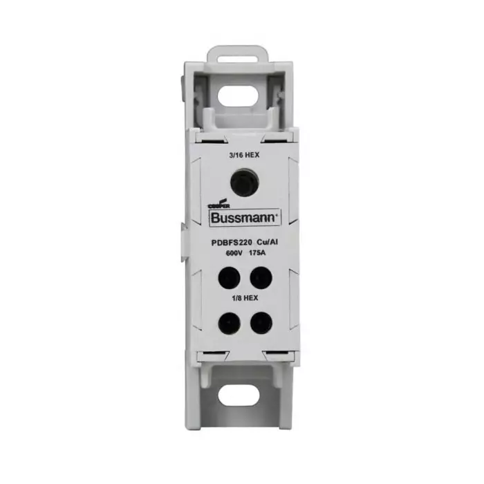 EATON Distribution Block, 175A, 600 V AC/DC, Grey, PDBFS220 (Pack of 3)