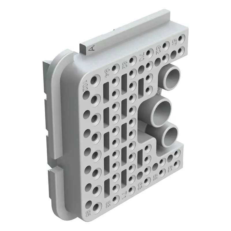 AMPHENOL SINE/TUCHEL Wedgelock, Right, 51 Pos, Gray, Awb-51Sar