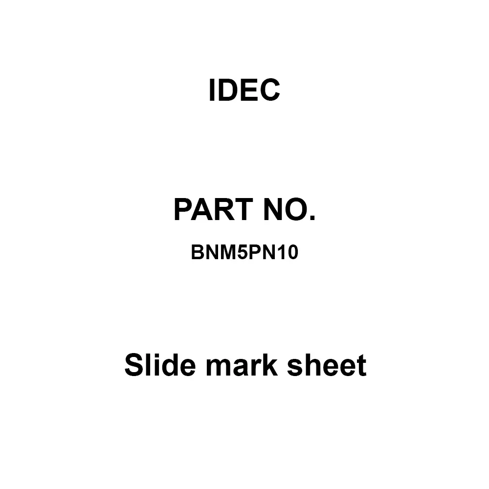 IDEC Slide mark sheet Mark Sheet, BNM5PN10 (Pack of 10 Pcs)