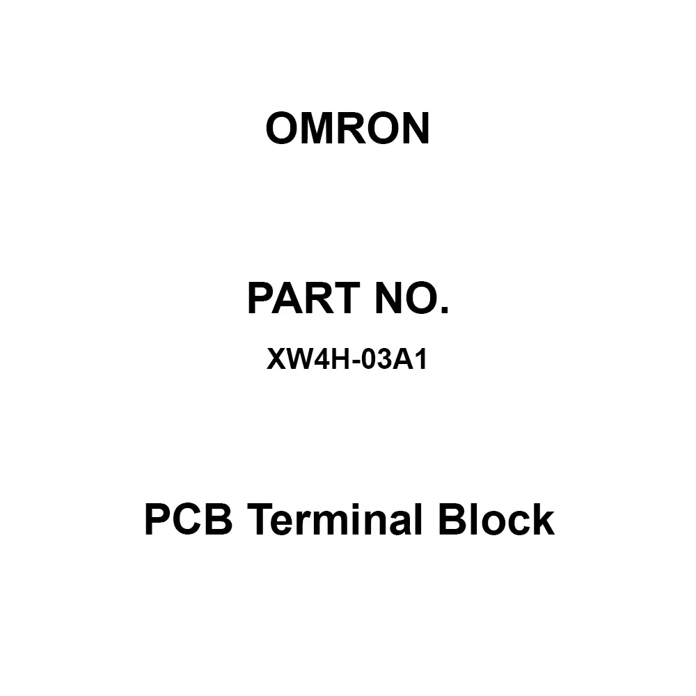 Omron PCB Terminal Block 3 Pole, XW4H-03A1 (Pack of 100)