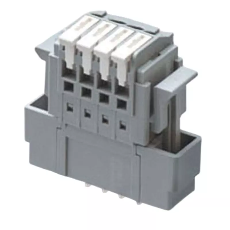 Sato Parts Screwless Terminal Block 4 Pole 100 mΩ or more (DC500 V), SL-4000-AWSV-4PGY