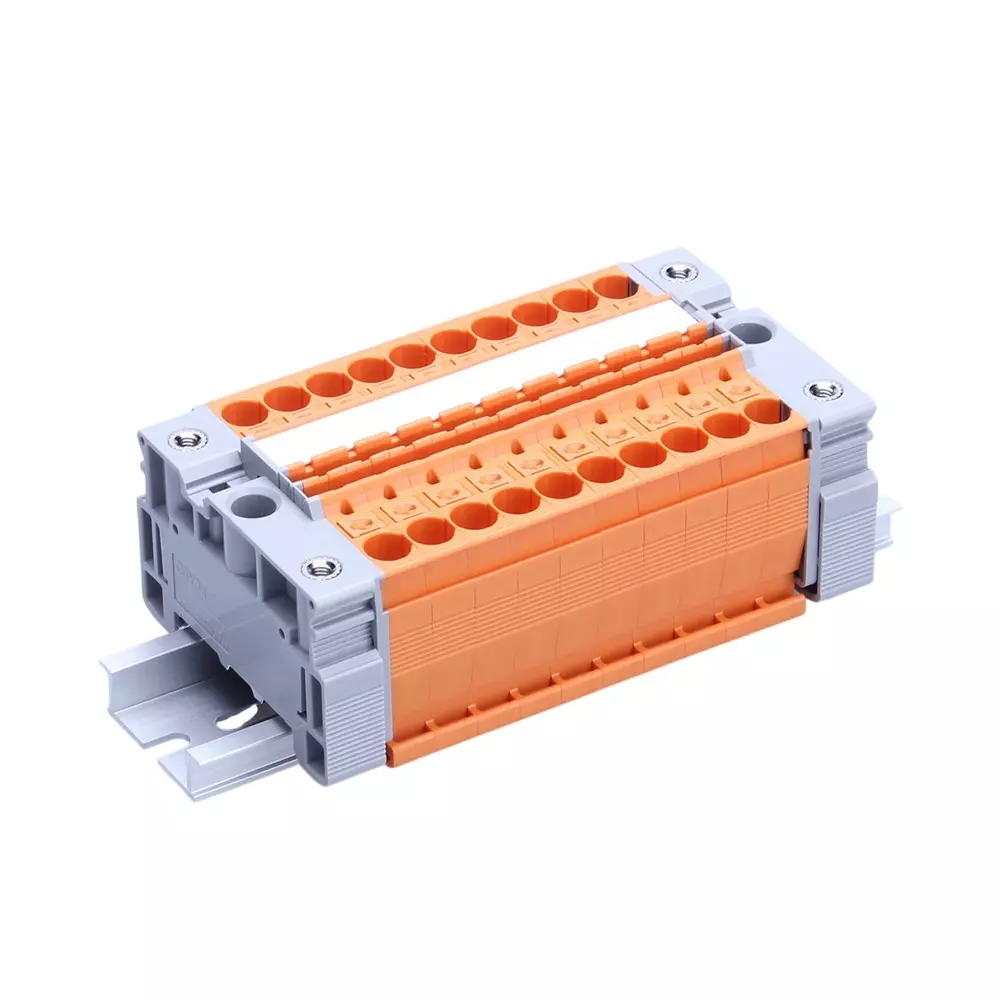 Toyo Giken Assembly Terminal Block Spring Lock 8.2 mm Spacing 1 Stage 60 Pole 12 to 13 mm Wire Stripping Length, VTXL-6/2O-60P