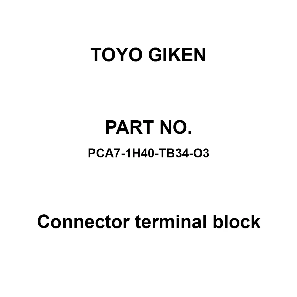 Toyo Giken Connector Terminal Block (PCA7 Series) 50 V AC/DC Screw / MIL 40 Pole, PCA7-1H40-TB34-O3