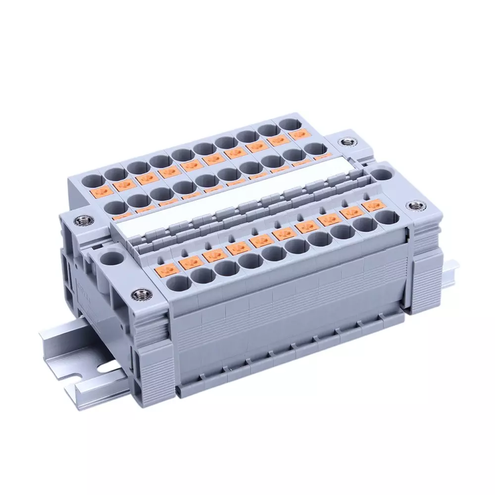 Toyo Giken Assembly Terminal Block 1000 V AC/DC Gray 41 A 95 Pole, VTXL-6/3-95P