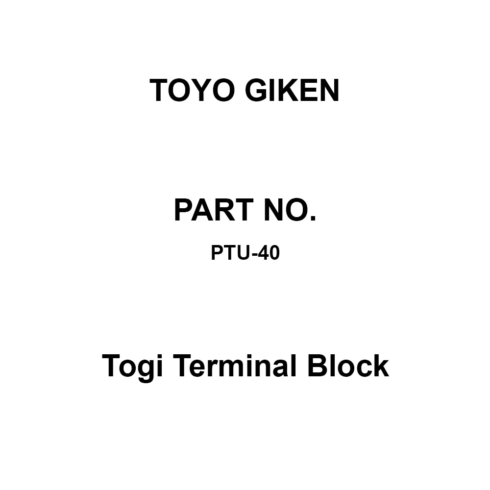 Toyo Giken Togi Terminal Block Metamorphic PPO, UL94-1 M4 Thread 8 mm Screw Length, PTU-40