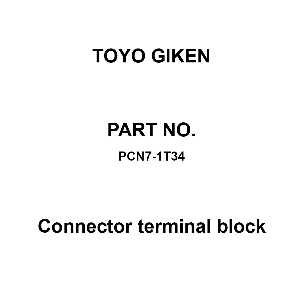Toyo Giken Connector Terminal Block (PCN7 Series) 125 V AC/DC Screw / Flat 34 Pole, PCN7-1T34