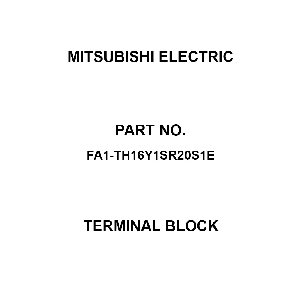 Mitsubishi Electric Terminal Block Sink type Type 16 points independent common Common Specifications , FA1-TH16Y1SR20S1E
