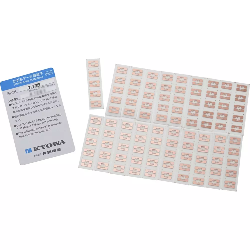 Kyowa Strain Gauge Terminal 2-wire type -196 to 120℃ Operating Temperature Range Glass epoxy Material, T-F2B (Pack of 20)