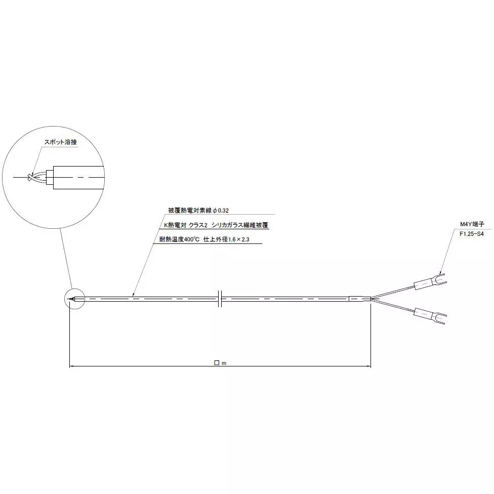 SATO KEIRYOKI K Type Thermocouple 10 m Length Class 2, DG-K-0.32-S-10-Y