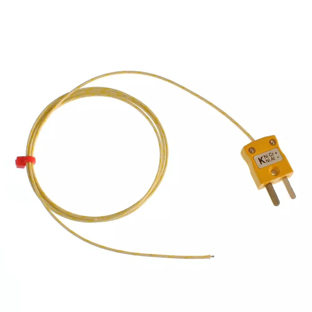 RS PRO K Type Exposed Junction Thermocouple Miniature Plug 1 m Probe Length, 2623218 (Pack of 5)