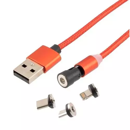 L-COM Usb Cable, 2.0 Type A Plug-Lightnin/Plug, CAU2A-3IN1MAG-1M