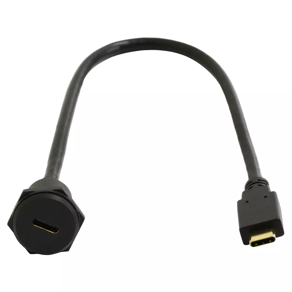 MULTICOMP PRO USB Cable C2 Panel Type C Receptacle to Type C Plug 300 mm Length, MP009823