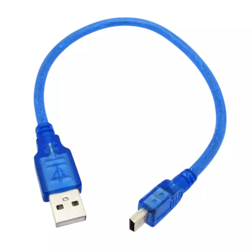 Invento Mini USB Cable PVC Blue 30 cm (0.3 m) Long for NANO Controller Board B8R4, ISC 1011-3 (Pack of 10 Pcs)