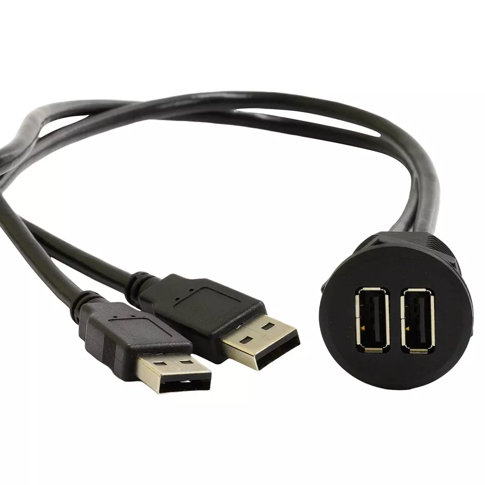 MULTICOMP PRO USB Cable C4 Panel Dual Type A Receptacle to Type A Plugx2 500 mm Length, MP009825