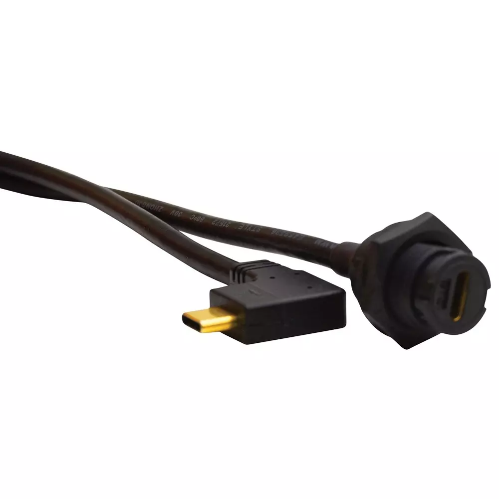 MULTICOMP PRO USB Cable C2 Panel Type C Jack to Type C R/A Plug 1 m Length, MP011828