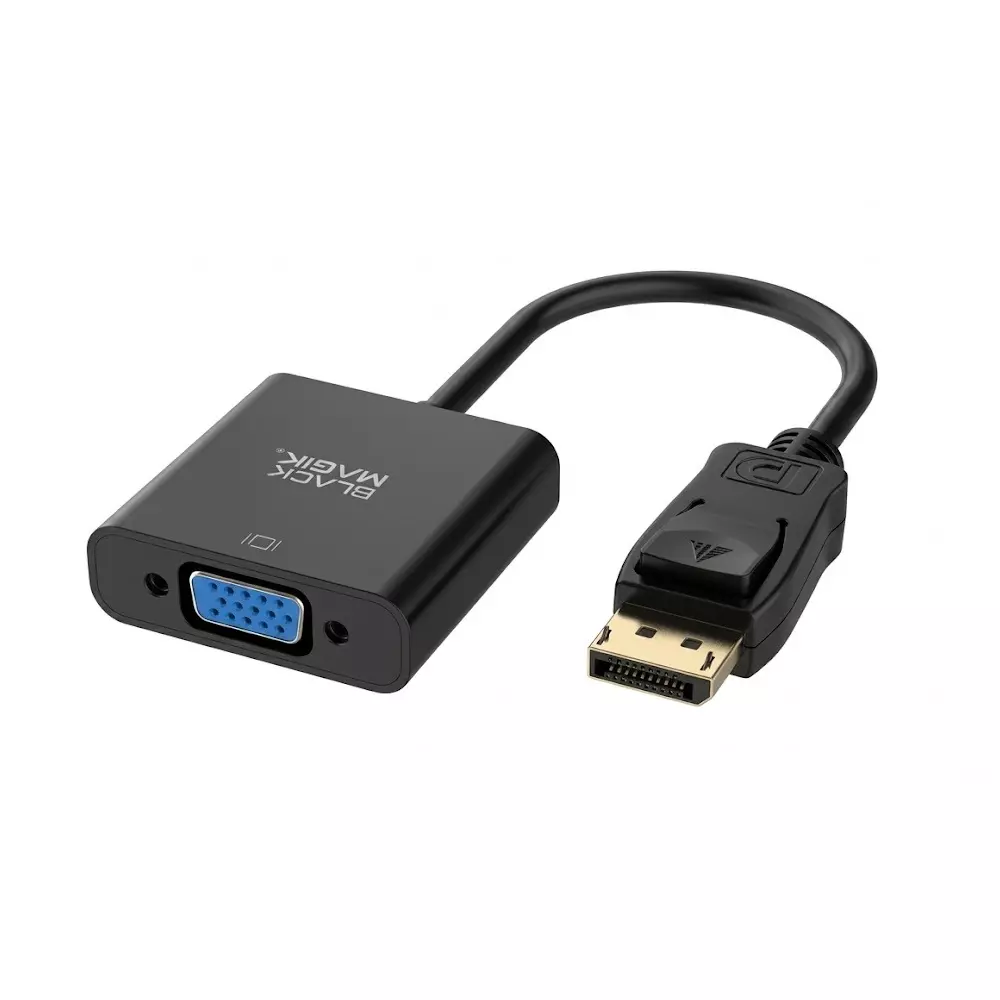Black Magik Value & Gaming DisplayPort to VGA Adaptor 1080P@60Hz Refresh Rate 6 inch (0.5 ft) Length, BM-DV2K