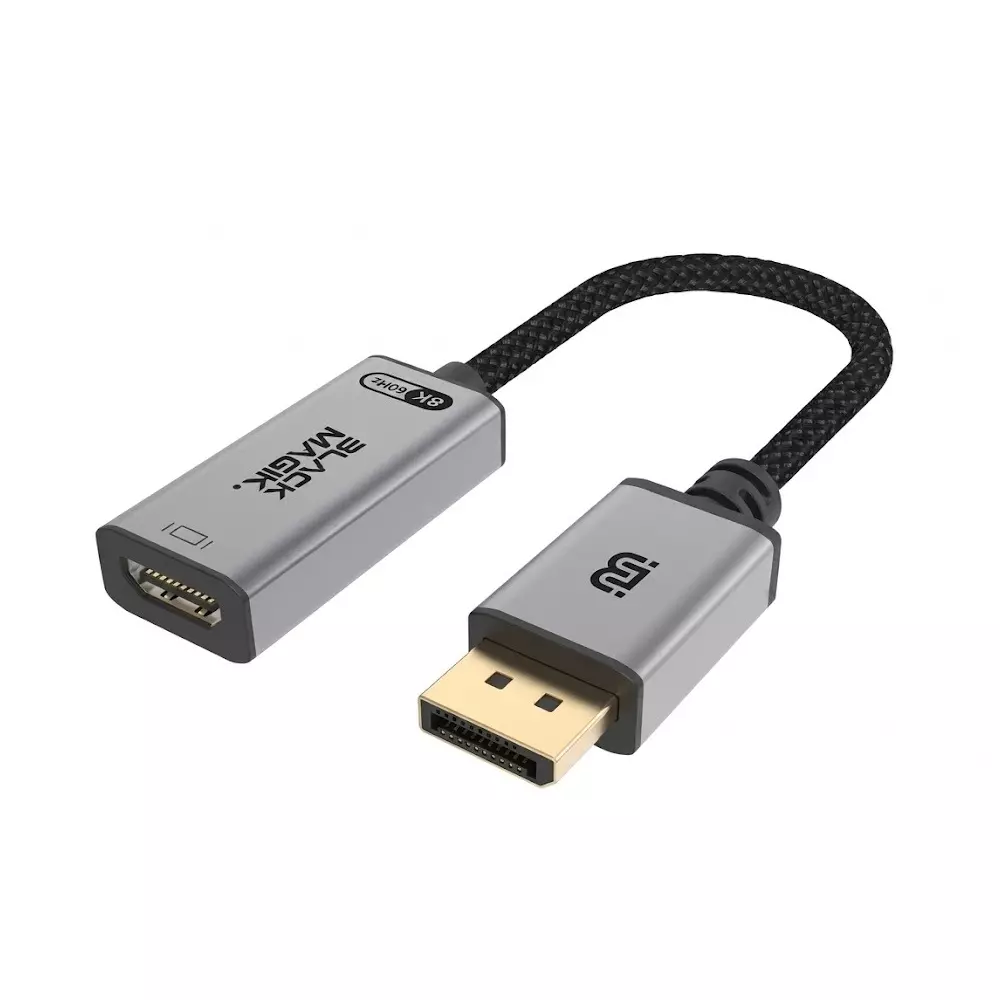 Black Magik Value & Gaming DisplayPort to HDMI Active Adaptor HDMI 2.0 Version 4K@30Hz Refresh Rate 6 inch (0.5 ft) Length, BM-DH4KA