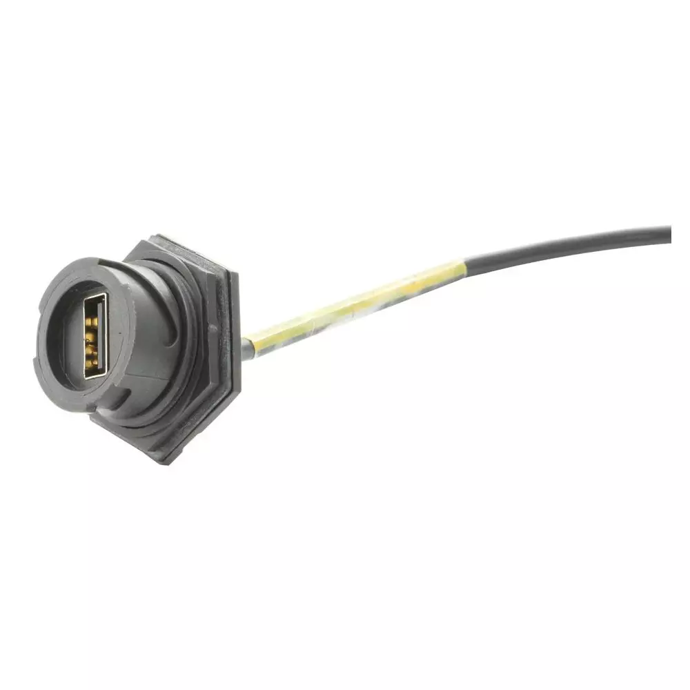 Molex USB Cable Type A Receptacle to Type A Plug Connector to Black Jacket Color, 84729-0004