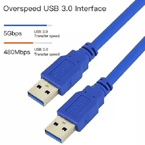 Mak World Type A Cord Short Cable 5 m Male to Male USB 3.0 5 Gbps Transfer Speed Blue