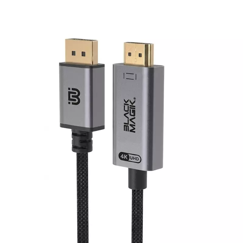 Black Magik Value & Gaming DisplayPort to HDMI Active Cable HDMI 2.0 Version 4K@30Hz Refresh Rate 1.8 m (6 ft) Length, BM-DH4KA2M