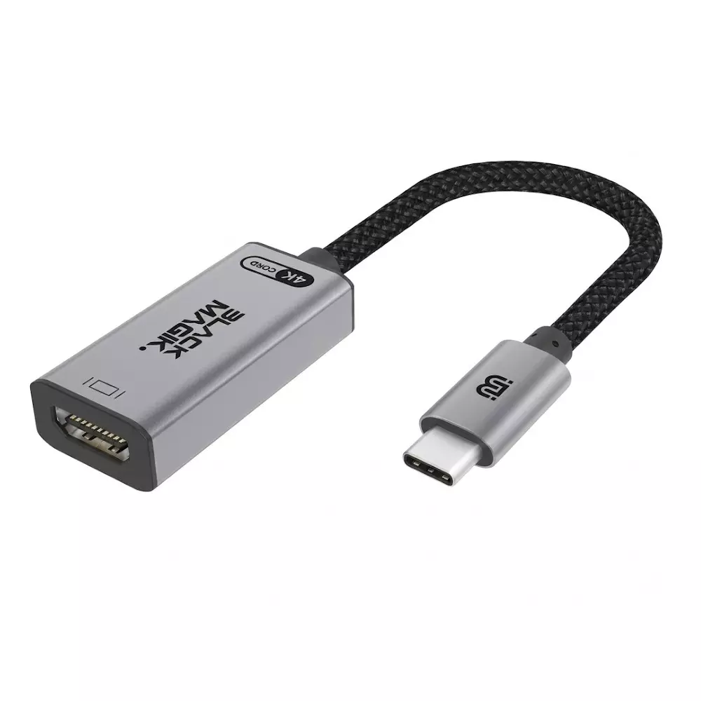 Black Magik Value & Gaming USB-C to HDMI Active Adaptor HDMI 2.0 Version 4K@60Hz Refresh Rate 6 inch (0.5 ft) Length, BM-CH4KA
