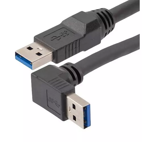 L-COM Usb Cable, 3.0 A Plug-R/A A Plug, 8.2Ft, CAU3HFA-90DA-205M