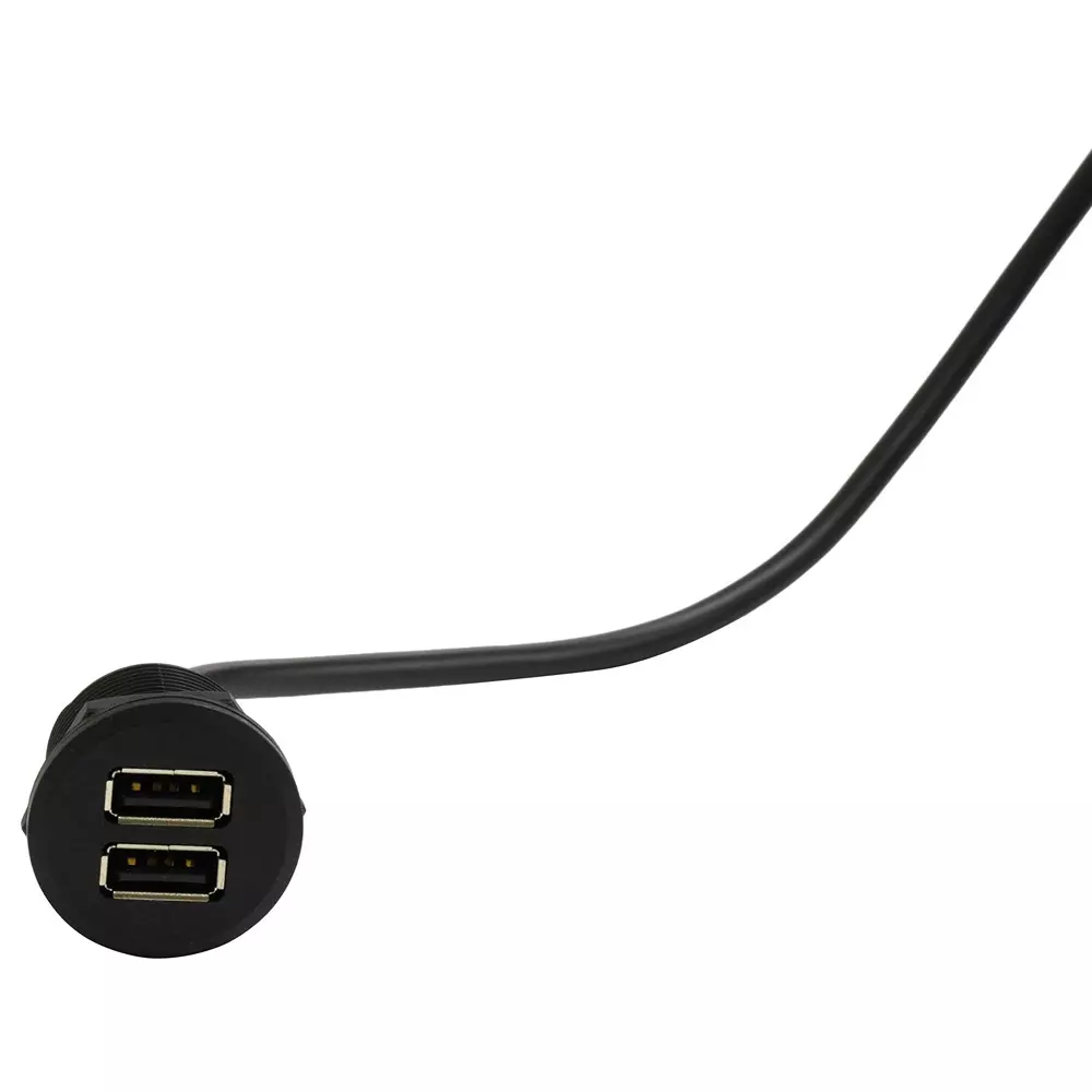 MULTICOMP PRO USB Cable C4 Panel Dual Type A Receptacle to Free End 1 m Length, MP009824