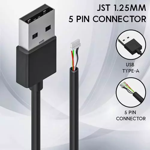 PremiumAV USB 2.0 Cable for Morpho Safran MSO 1300 E/E2/E3 Biometric Fingerprint Scanner Black