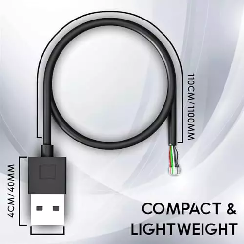 PremiumAV USB 2.0 Cable for Morpho Safran MSO 1300 E/E2/E3 Biometric Fingerprint Scanner Black