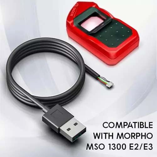 PremiumAV USB 2.0 Cable for Morpho Safran MSO 1300 E/E2/E3 Biometric Fingerprint Scanner Black