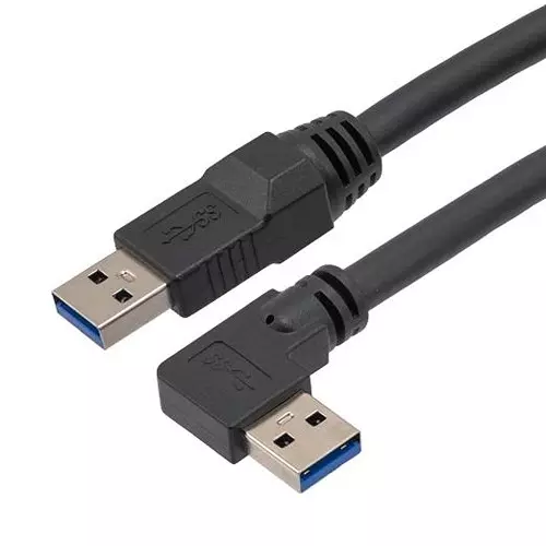 L-COM Usb Cable, 3.0 A Plug-R/A A Plug, 3.3Ft, CAU3HFA-90LA-1M