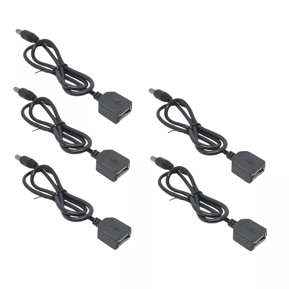 Invento USB Extension Plug to DC Barrel Power Jack Cable 50 cm (0.5 m) Length 5.5x2.1 mm Pin, ISC 208-X3 (Pack of 5 Pcs)
