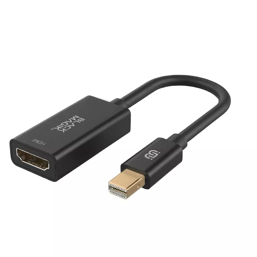 Black Magik Value & Gaming Mini DisplayPort to HDMI Adaptor 4K@30Hz Refresh Rate 6 inch (0.5 ft) Length, BM-MDH4K
