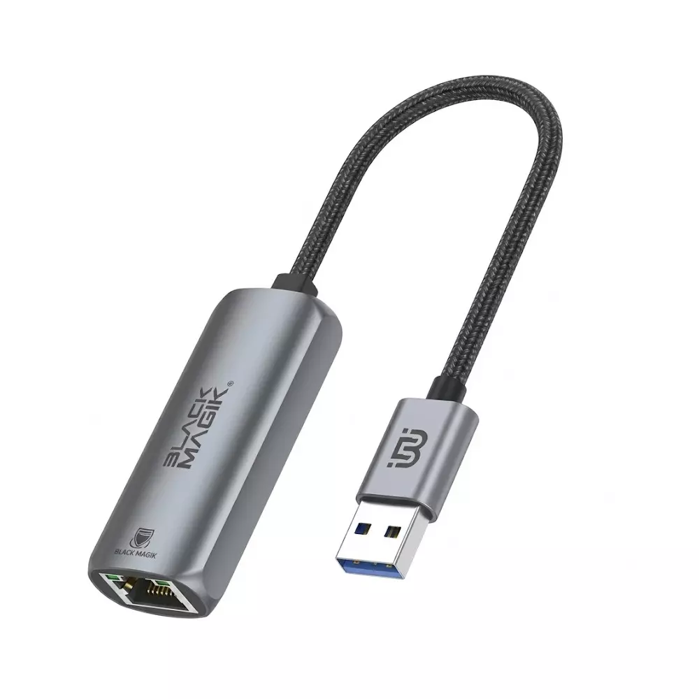 Black Magik Gaming USB 3.1 to Gigabit LAN Adaptor 6 inch (0.5 ft) Length, BM-UL31G