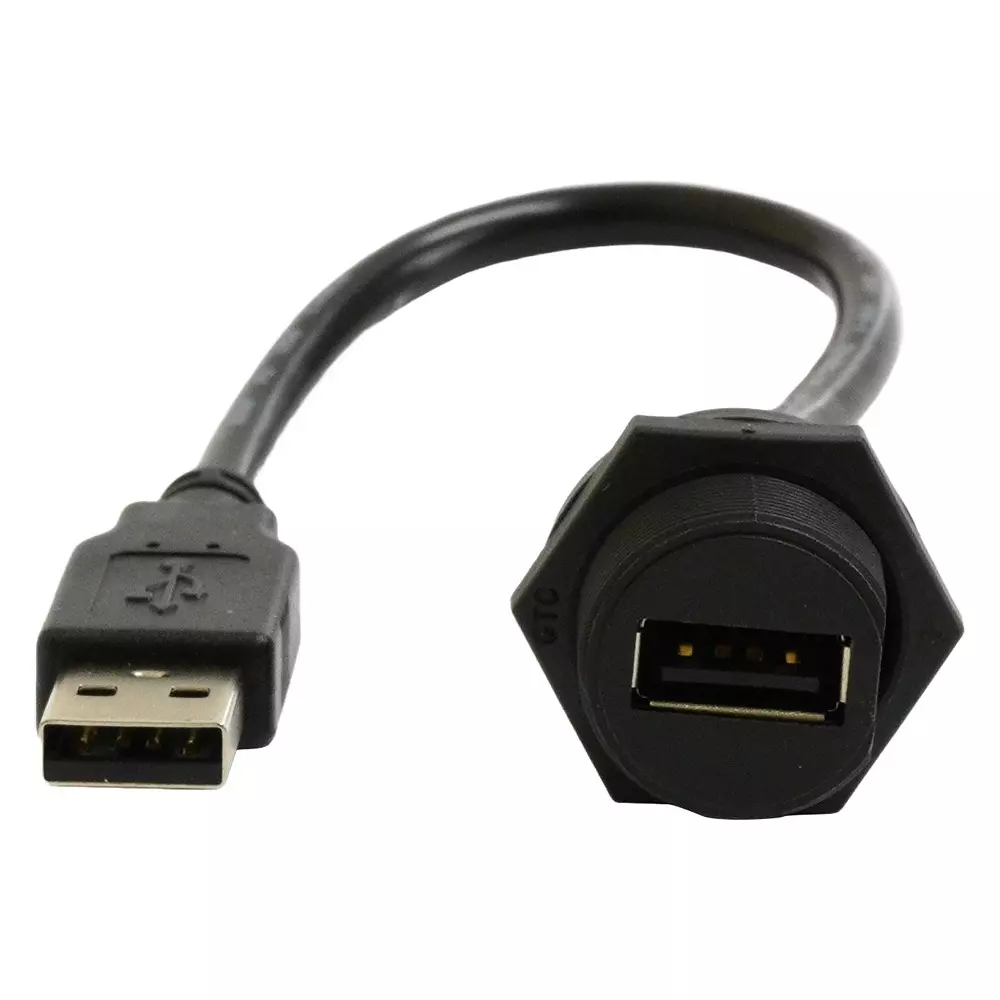 MULTICOMP PRO USB Cable C3 Panel Type A Receptacle to Type A Plug 200 mm Length, MP009819