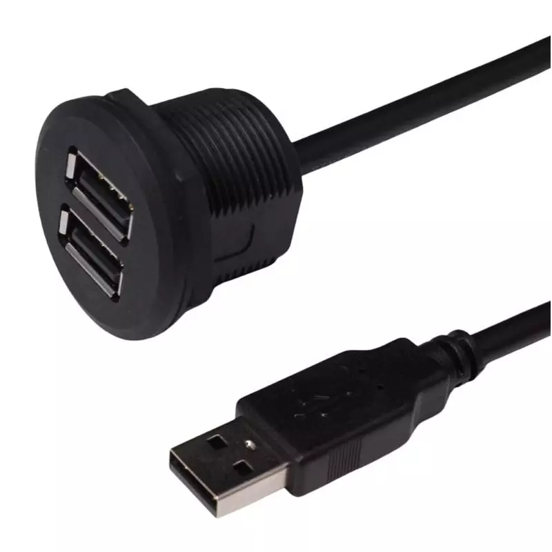 MULTICOMP PRO USB Cable Type A USB Plug to 2x Panel Type A Receptacle 300 mm Length, MP015827