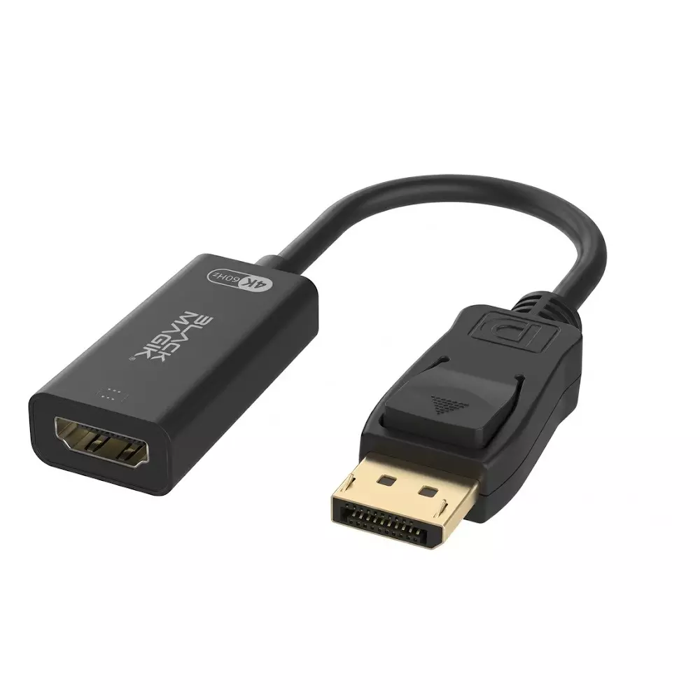 Black Magik Value & Gaming DisplayPort to HDMI Adaptor 4K@30Hz Refresh Rate 6 inch (0.5 ft) Length, BM-DH4K