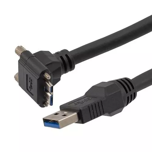 L-COM Usb Cable, 3.0 A Plug-R/A Micro B Plug, CAU3HFA-90UMBV-105M