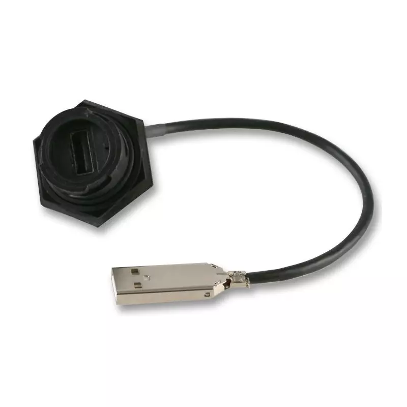 Molex USB Cable Type A Plug to Type A Receptacle Connector to Black Jacket Color, 84729-0005