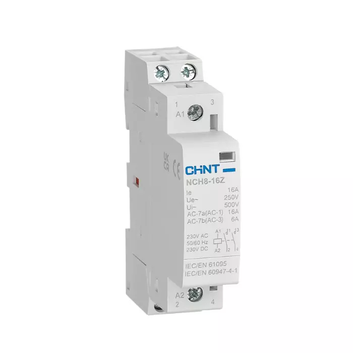 Chint 3NO Contact Modular AC Contactor NCH8/Z-16 Frame Size 3 Pole 16 Amp 24 V AC/DC Coil Voltage, 438924