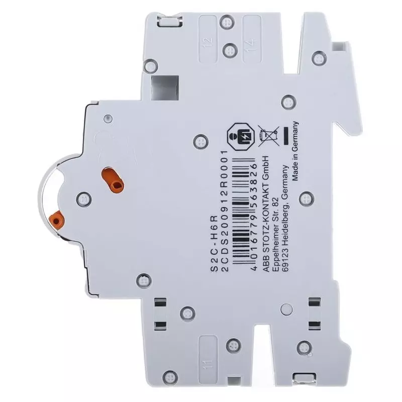 ABB Auxiliary Contact, 2 Contact, 1NC + 1NO, Side Mount, 2CDS200912R0001S2C-H6R